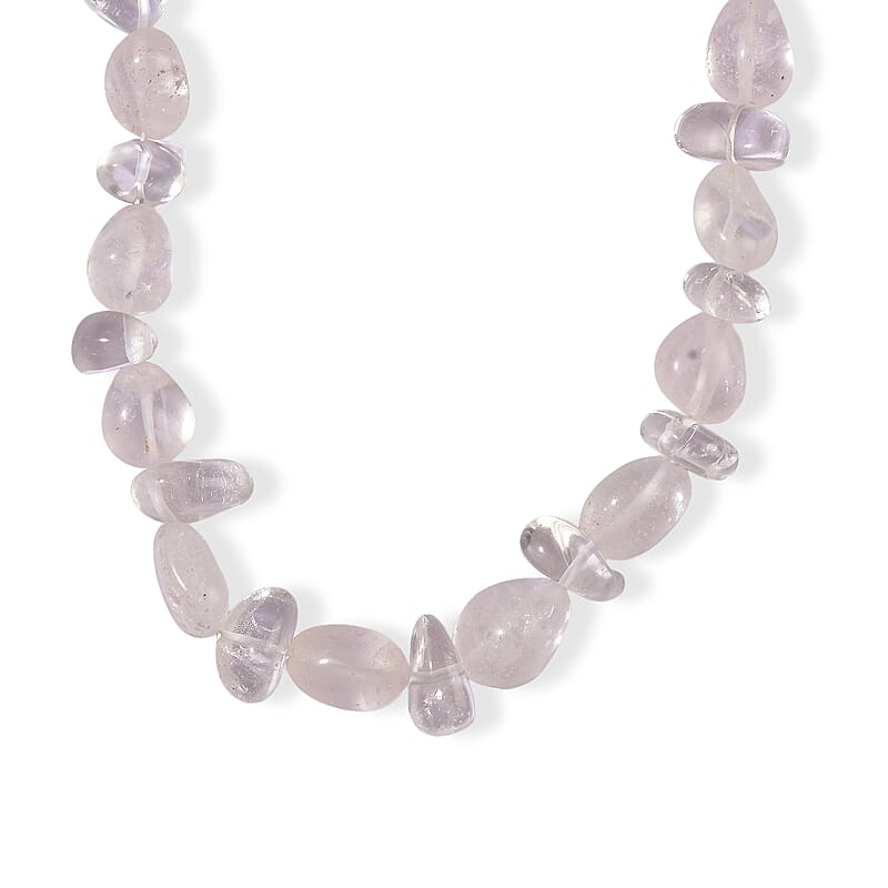 EverTrue Austrian Crystal and Galilea Rose Quartz 270.00 ctw Necklace (18 Inches) in Platinum Bond