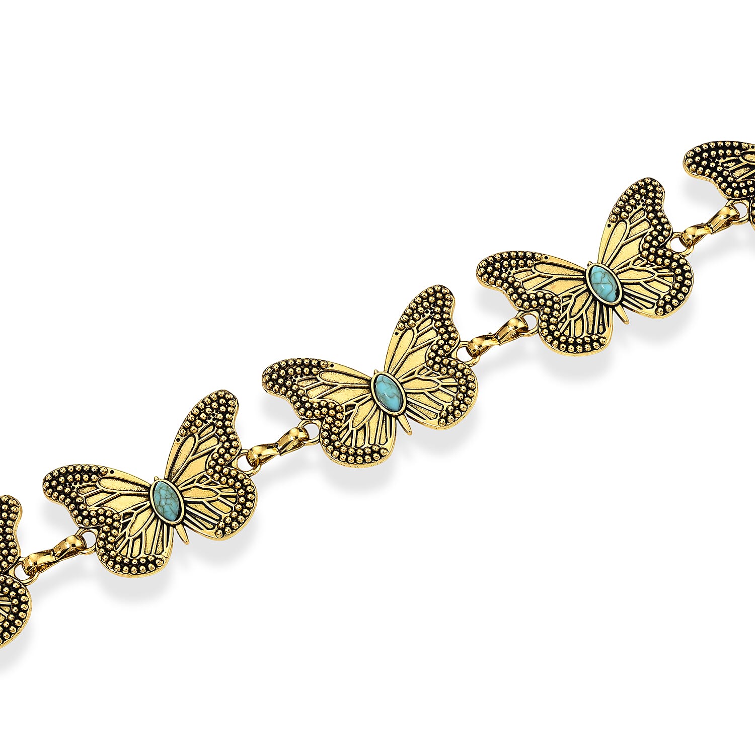Howlite Butterly Belt in Goldtone