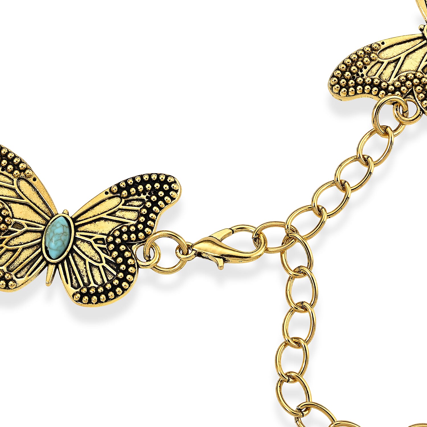 Howlite Butterly Belt in Goldtone