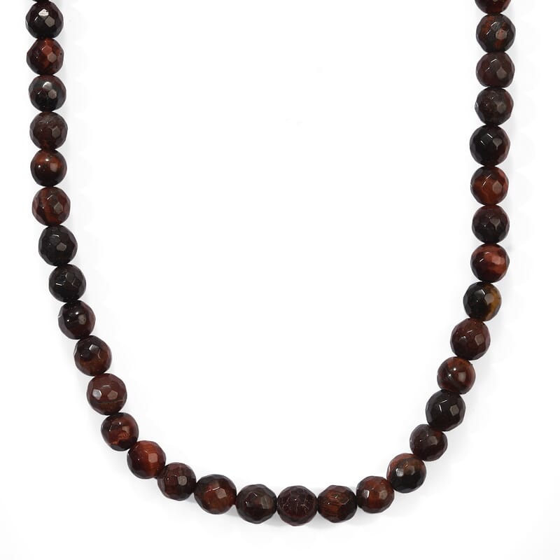Red Tiger Eye 108.00 ctw Beaded Necklace 15 Inches