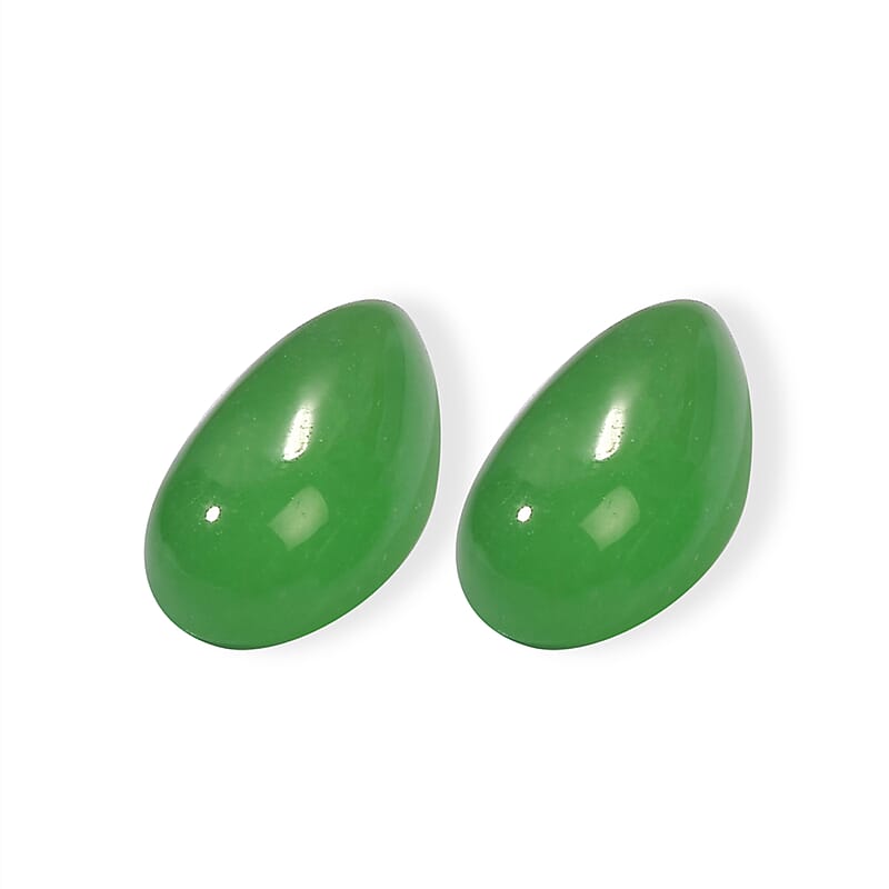 AA Green Jade Set of 2 (Pear 12x6 mm) 4.83 ctw