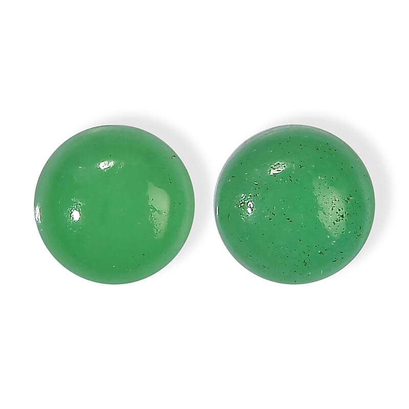 Green Jade Set of 2 (Rnd 5 mm) 1.20 ctw