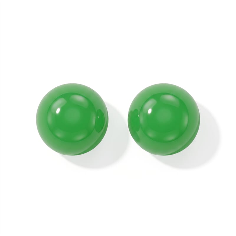 Green Jade Set of 2 (D) (Rnd 7 mm) 2.21 ctw