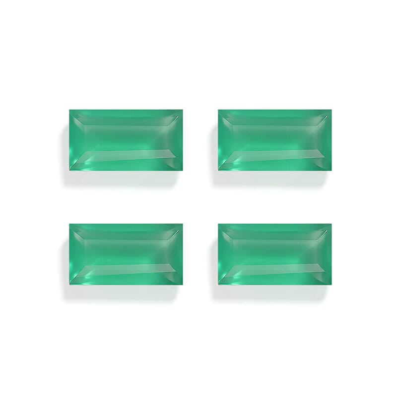 Green Onyx Set of 4 (Bgt 8x4 mm) 3.55 ctw