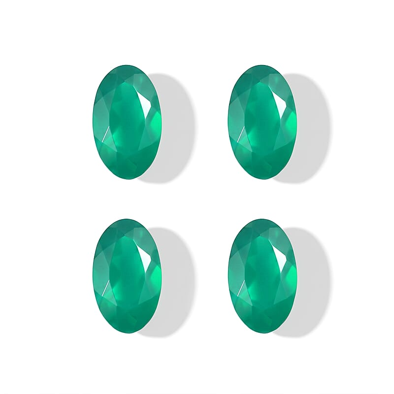 Green Onyx Set of 4 (Ovl 5x3 mm) 0.65 ctw