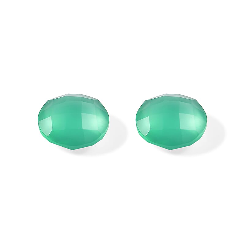 Green Onyx Set of 2 (Rnd 8 mm) 2.79 ctw