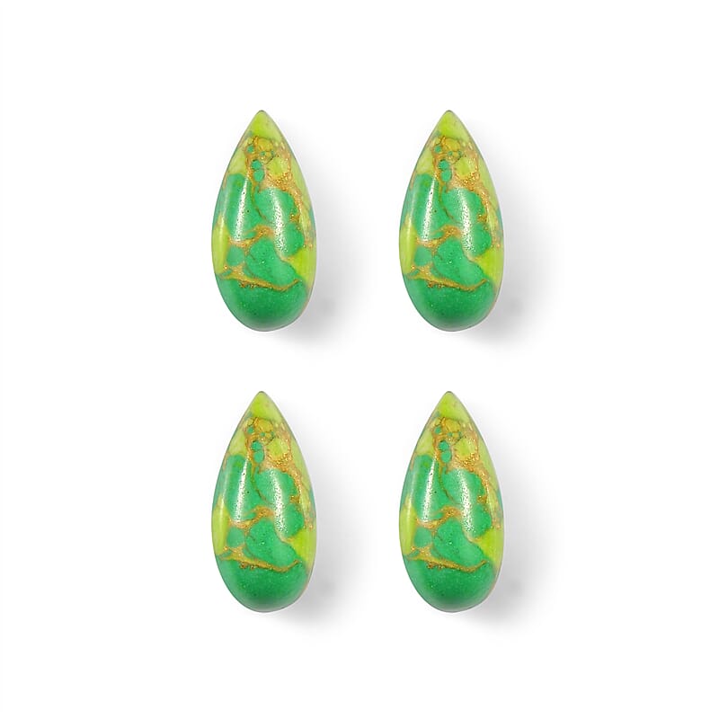 AA Green Turquoise Set of 4 (Pear 8x4 mm) 2.65 ctw