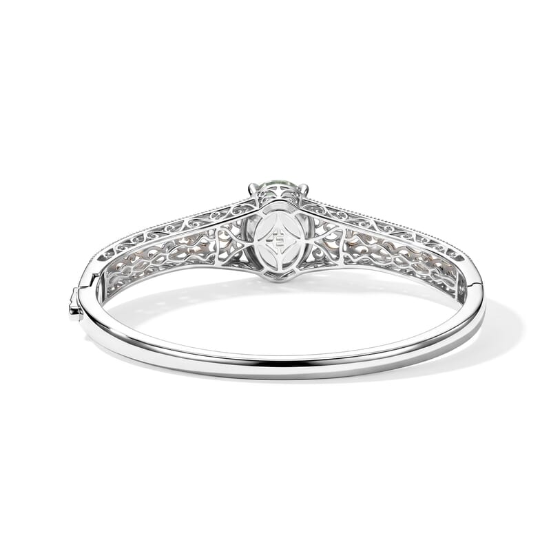 EverTrue Montezuma Prasiolite 12.10 ctw Green Aurora Bangle Bracelet in 18K YG Plated and Platinum Bond (6.50 in)