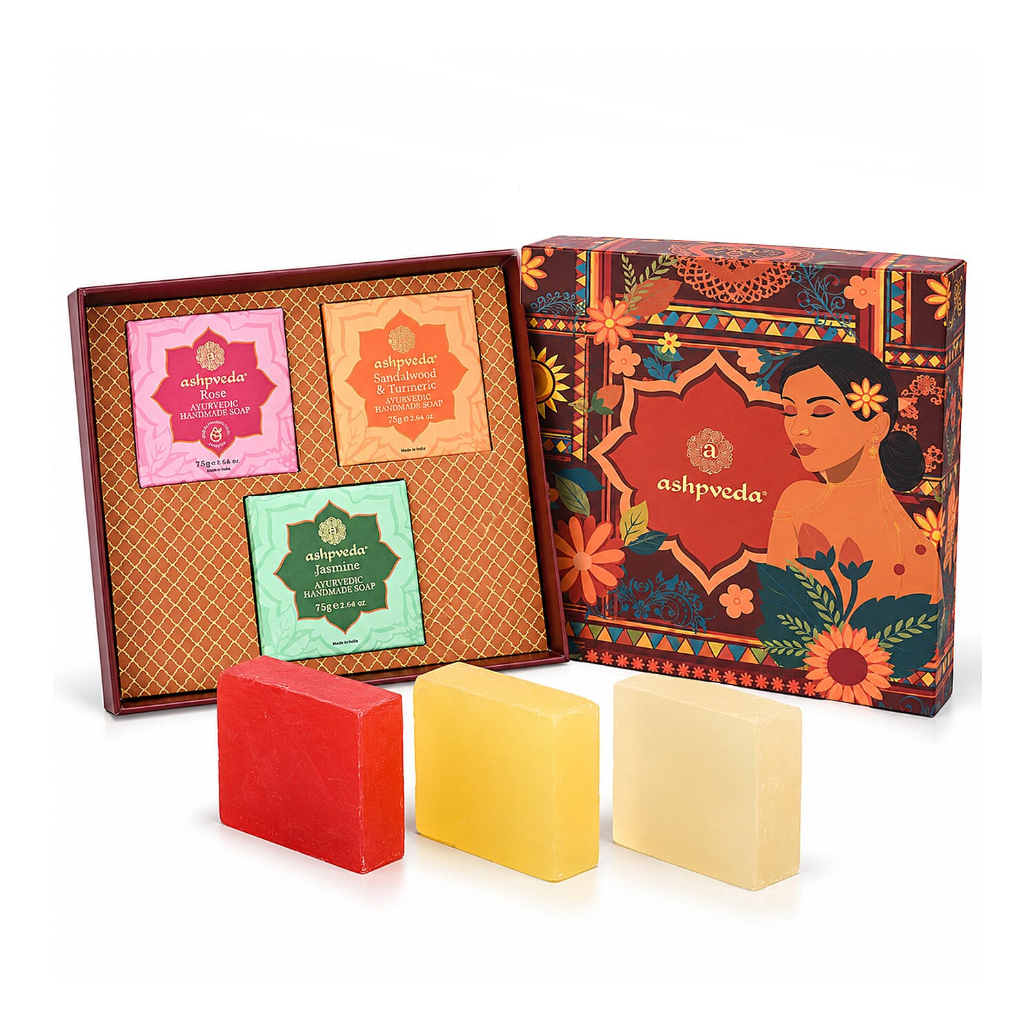 Ashpveda Nature's Magic Mandarin & Neem Hand Cream / Kannauj Rose & Oudh Body Oil / Kashmiri Saffron & Neem Face Wash / Virgin Coconut Oil 30 ml / 1.01 oz