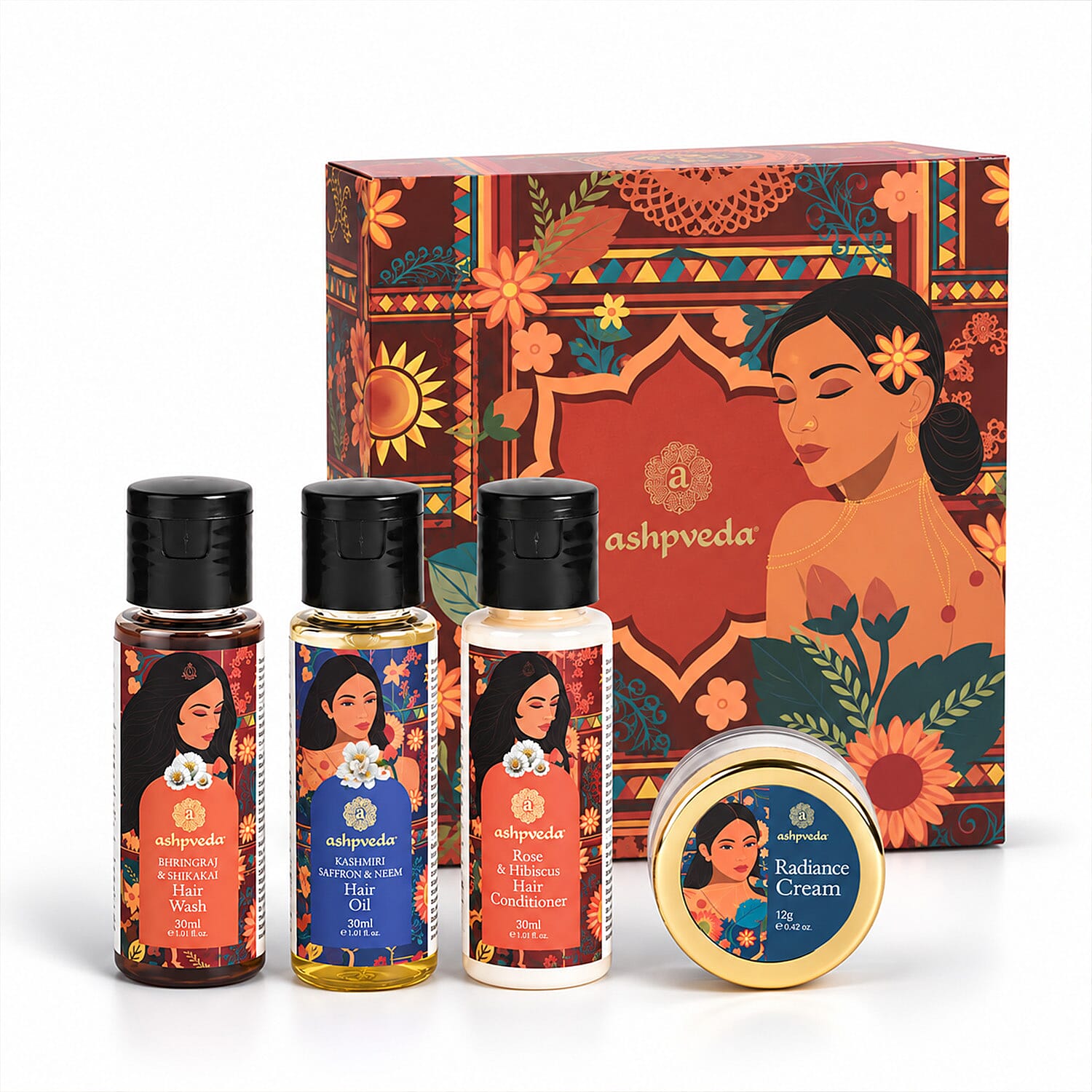Ashpveda Nature's Purest Bhringraj & Shikakai Hair Wash / Bhringraj & Shikakai Hair Conditioner / Bhringraj Hair Oil / Ultra Hydration Radiance Day Cream 12 g / 0.42 oz