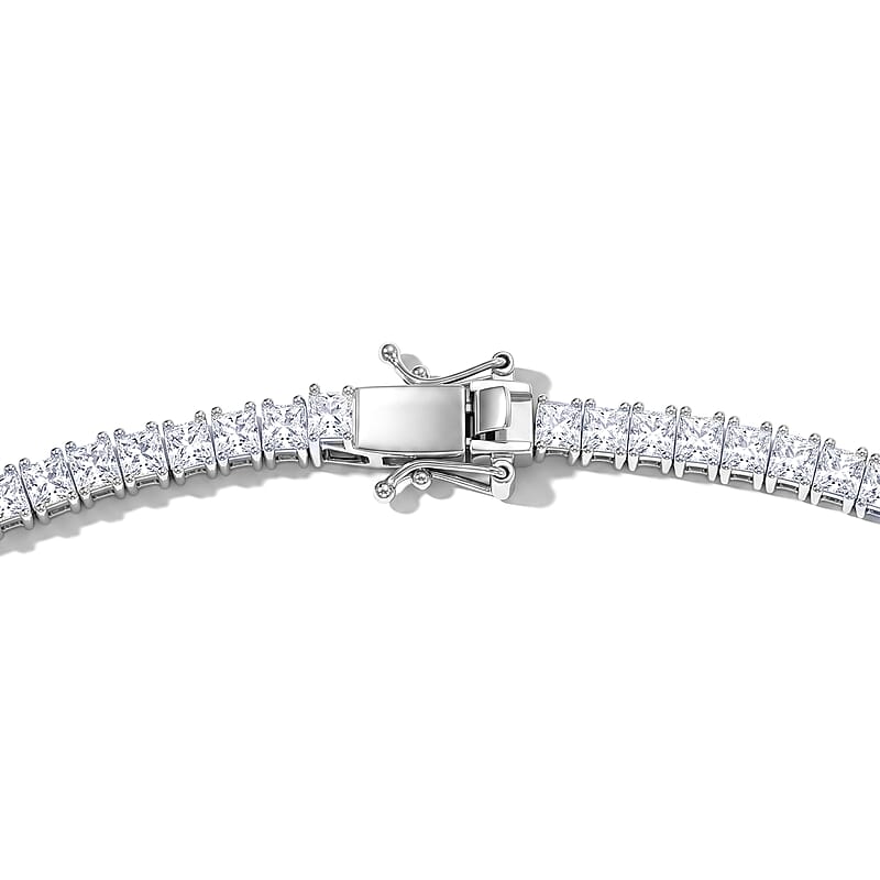 D'Joy Rachel Roy Moissanite 19.20 ctw Necklace in Rhodium Over Sterling Silver 18 Inches