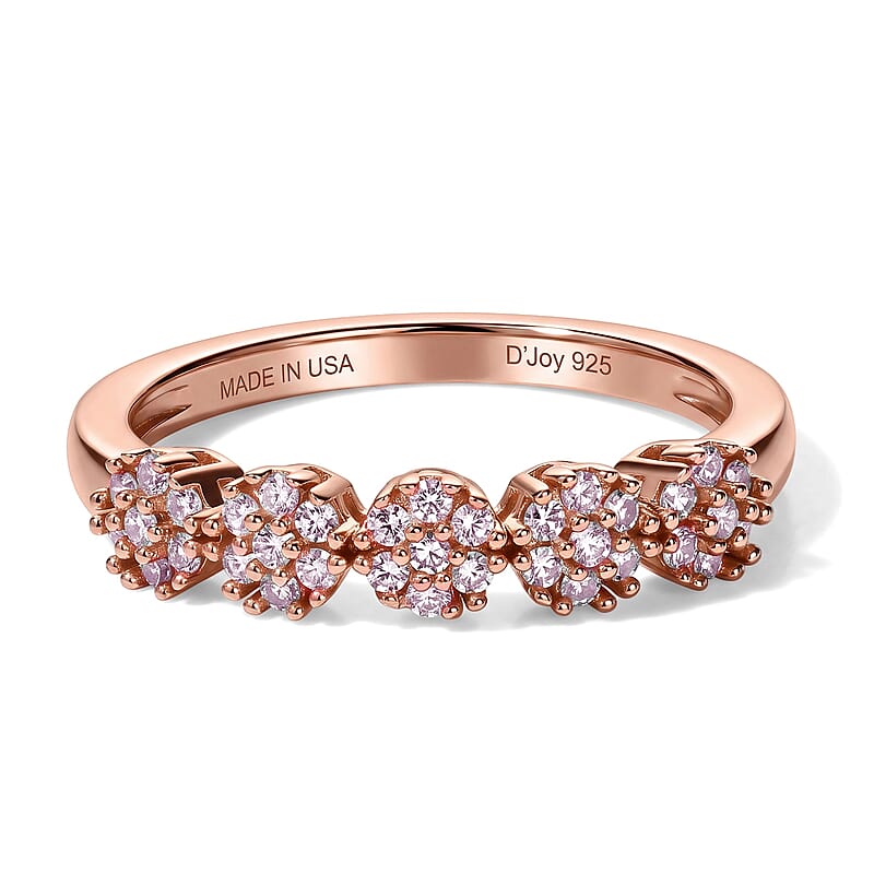 D'Joy Natural Pink Diamond I3 0.35 ctw Ring in 18K Vermeil Rose Gold Over Sterling Silver (Size 6.0)