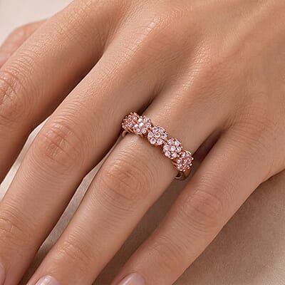D'Joy Natural Pink Diamond I3 0.35 ctw Ring in 18K Vermeil Rose Gold Over Sterling Silver (Size 6.0)