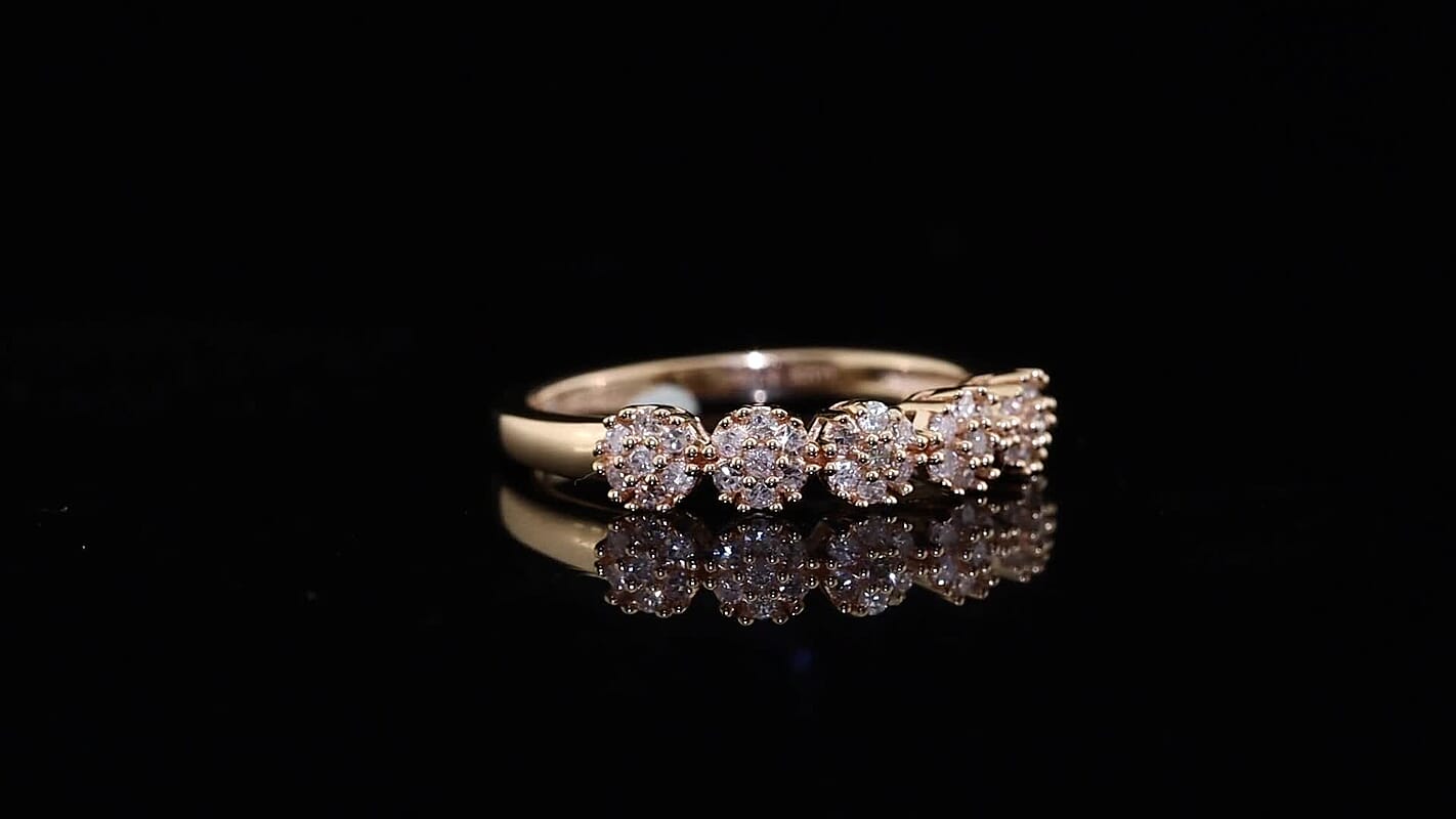 D''Joy Natural Pink Diamond I3 0.35 ctw Ring in 18K Vermeil Rose Gold Over Sterling Silver (Size 7.0)
