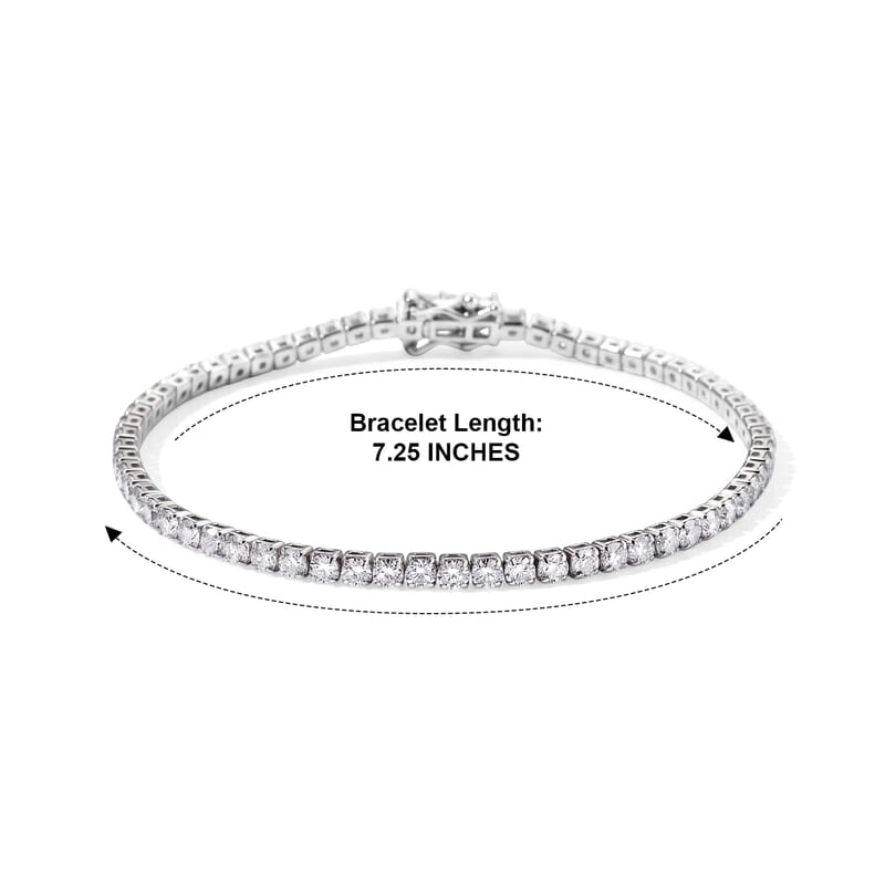 EverTrue Moissanite 6.15 ctw Forever Sparkle Tennis Bracelet in Platinum Bond (7.25 In)