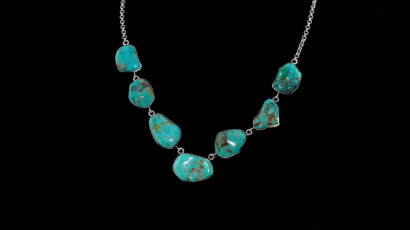 D''Joy Royal Hubei Turquoise 108.60 ctw Necklace in Sterling Silver 18 Inches