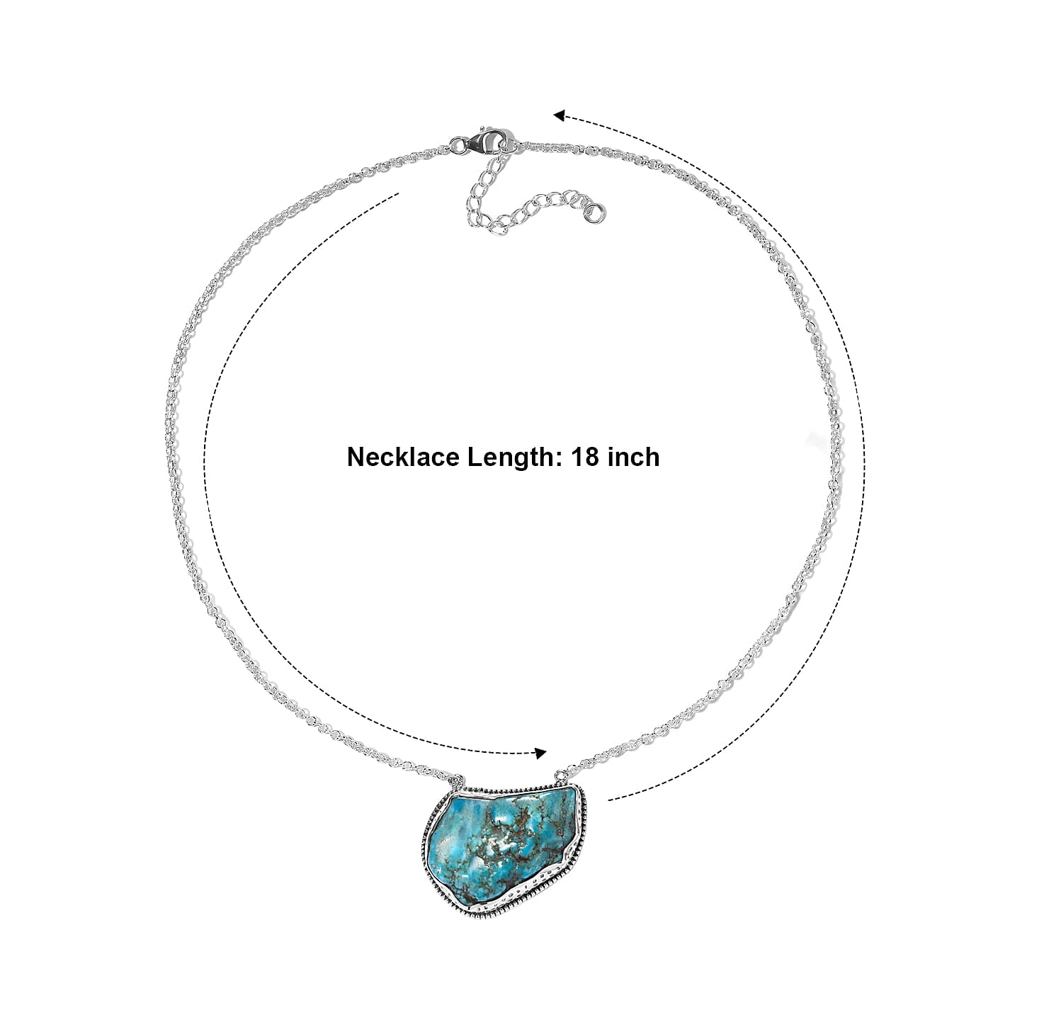 D'Joy Artisan Crafted Royal Blue Hubei Turquoise 48.00 ctw Southwest Style Necklace in Sterling Silver 18 Inches