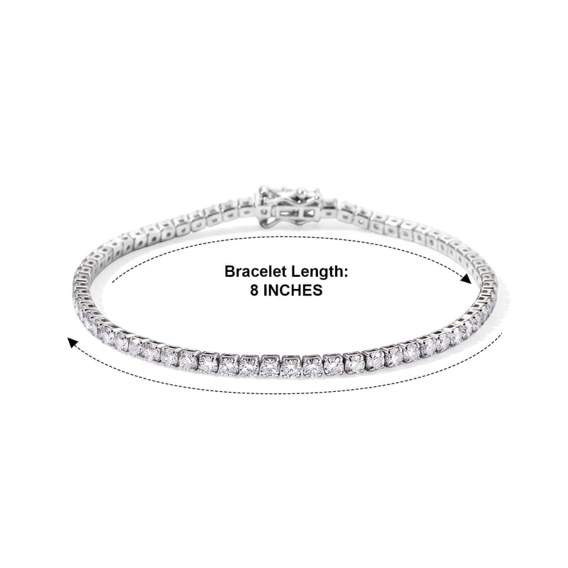 EverTrue Moissanite 6.75 ctw Forever Sparkle Tennis Bracelet in Platinum Bond (8.00 In)