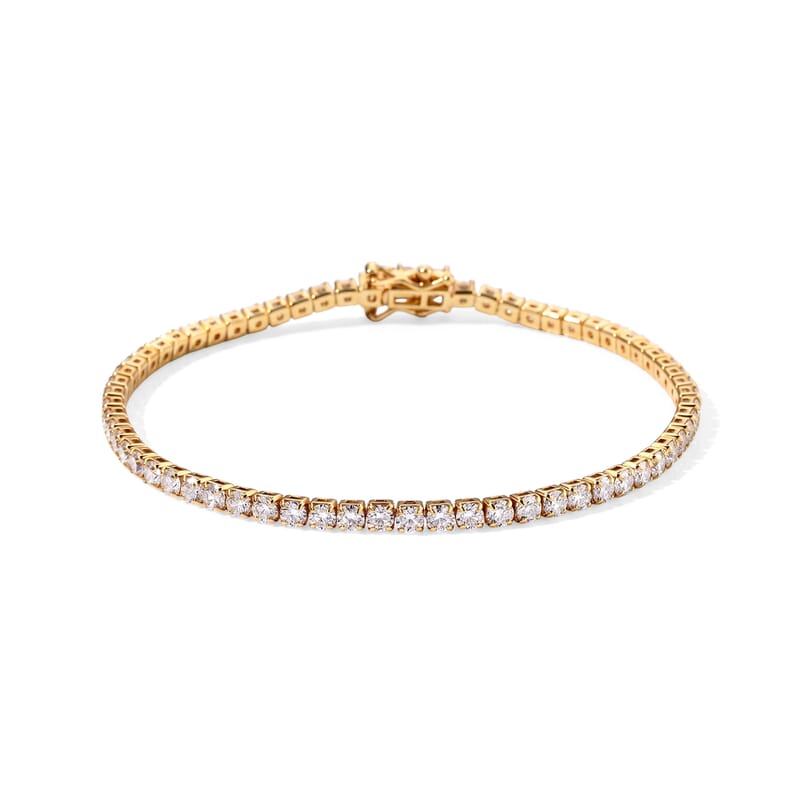 EverTrue Moissanite 5.50 ctw Forever Sparkle Tennis Bracelet in 18K YG Plated (6.50 In)
