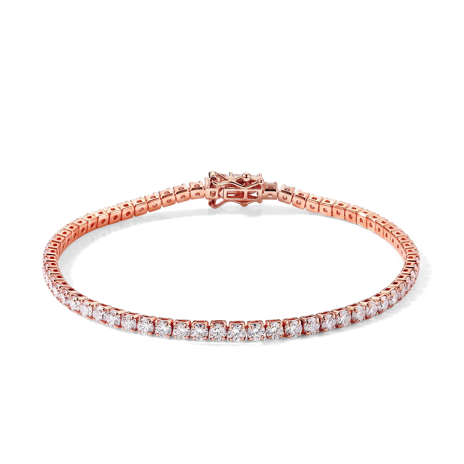 EverTrue Moissanite 5.50 ctw Forever Sparkle Tennis Bracelet in 18K RG Plated (6.50 In)