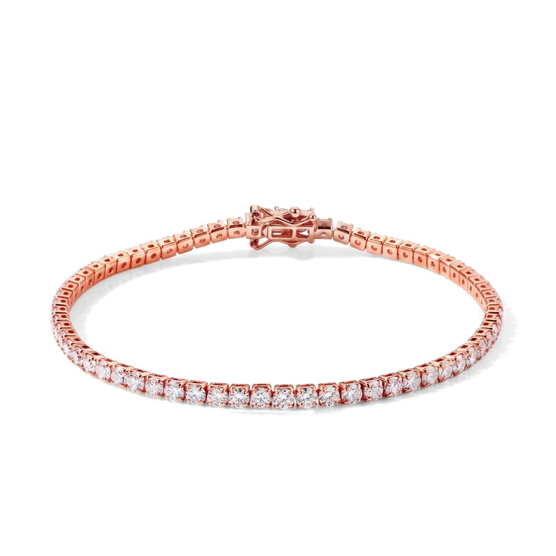 EverTrue Moissanite 5.50 ctw Forever Sparkle Tennis Bracelet in 18K RG Plated (6.50 In)