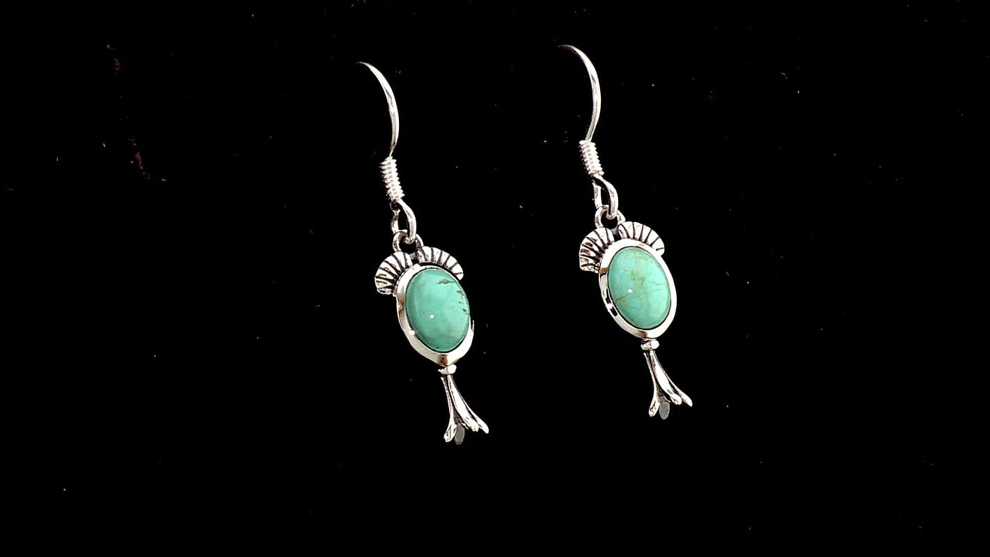 D''Joy Artisan Crafted Premium Tahoe Nevada Turquoise 2.80 ctw Earrings in Sterling Silver