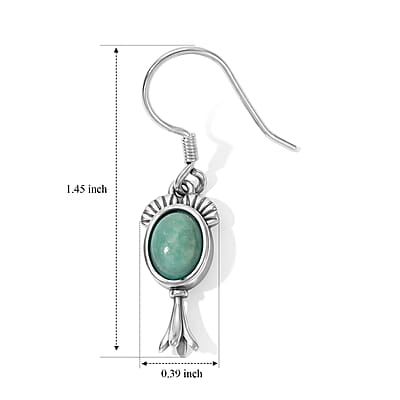 D'Joy Artisan Crafted Premium Tahoe Nevada Turquoise 2.80 ctw Earrings in Sterling Silver
