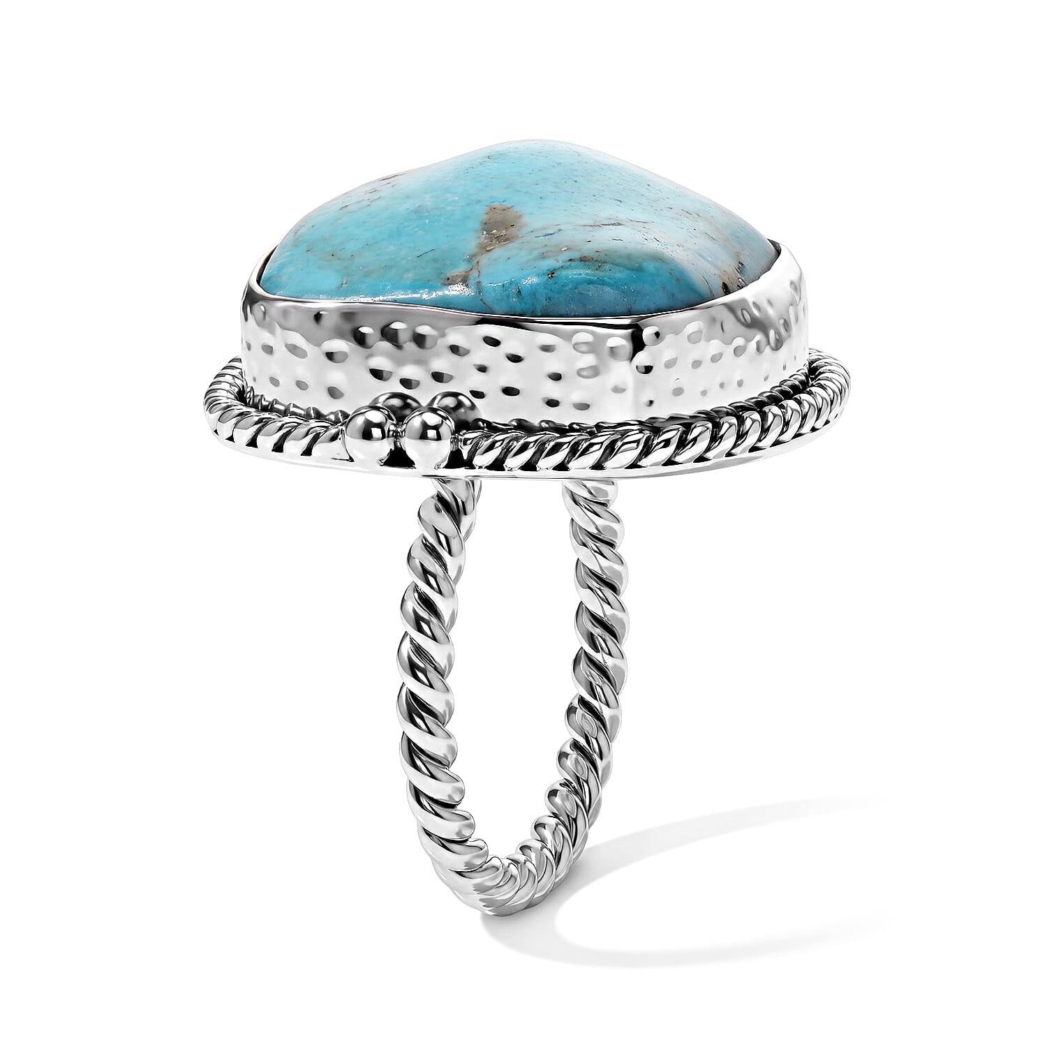 D'Joy Blue Turquoise 21.30 ctw Ring in Sterling Silver (Size 6.0)