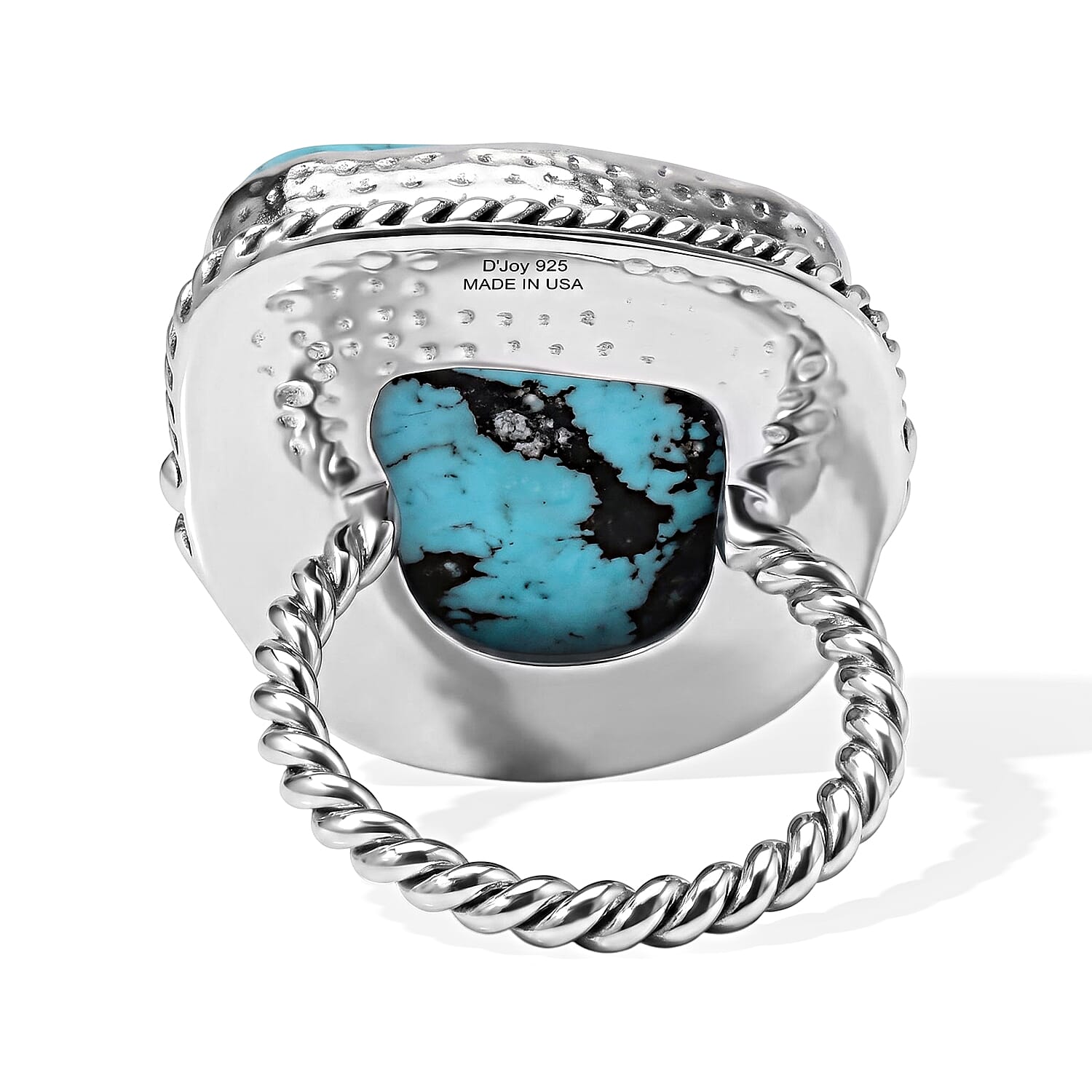 D'Joy Blue Turquoise 21.30 ctw Ring in Sterling Silver (Size 6.0)