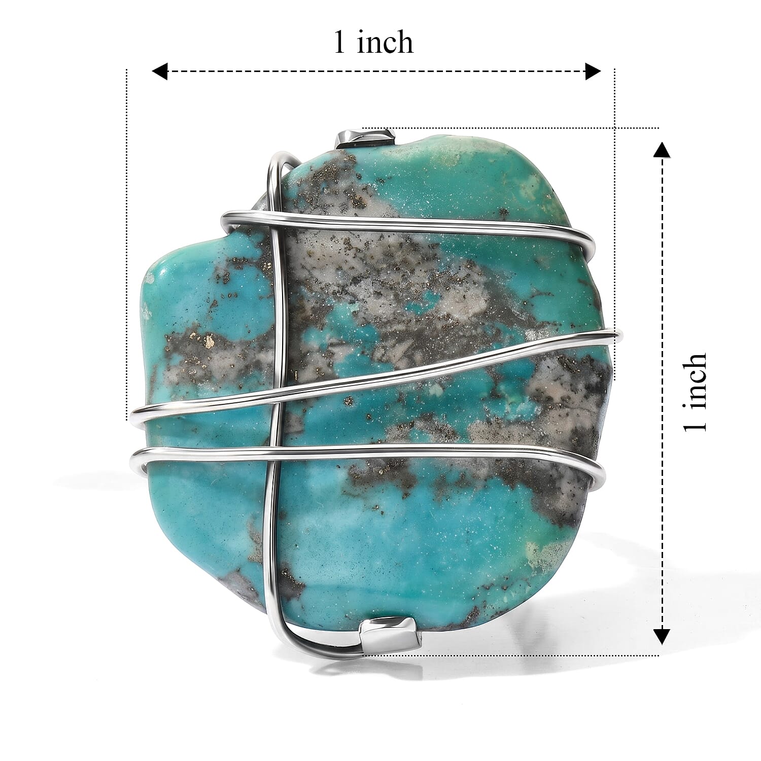 D'Joy Artisan Crafted Royal Hubei Blue Turquoise 30.90 ctw Ring in Sterling Silver (Size 6.0)