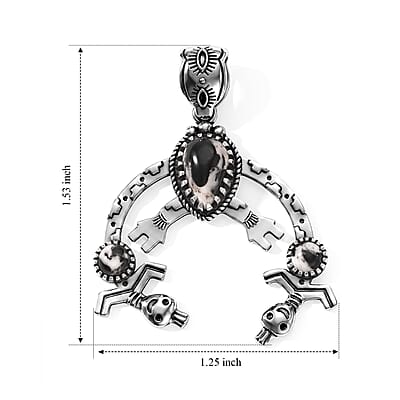D'Joy Artisan Crafted White Buffalo 2.20 ctw Pendant without Chain in Sterling Silver