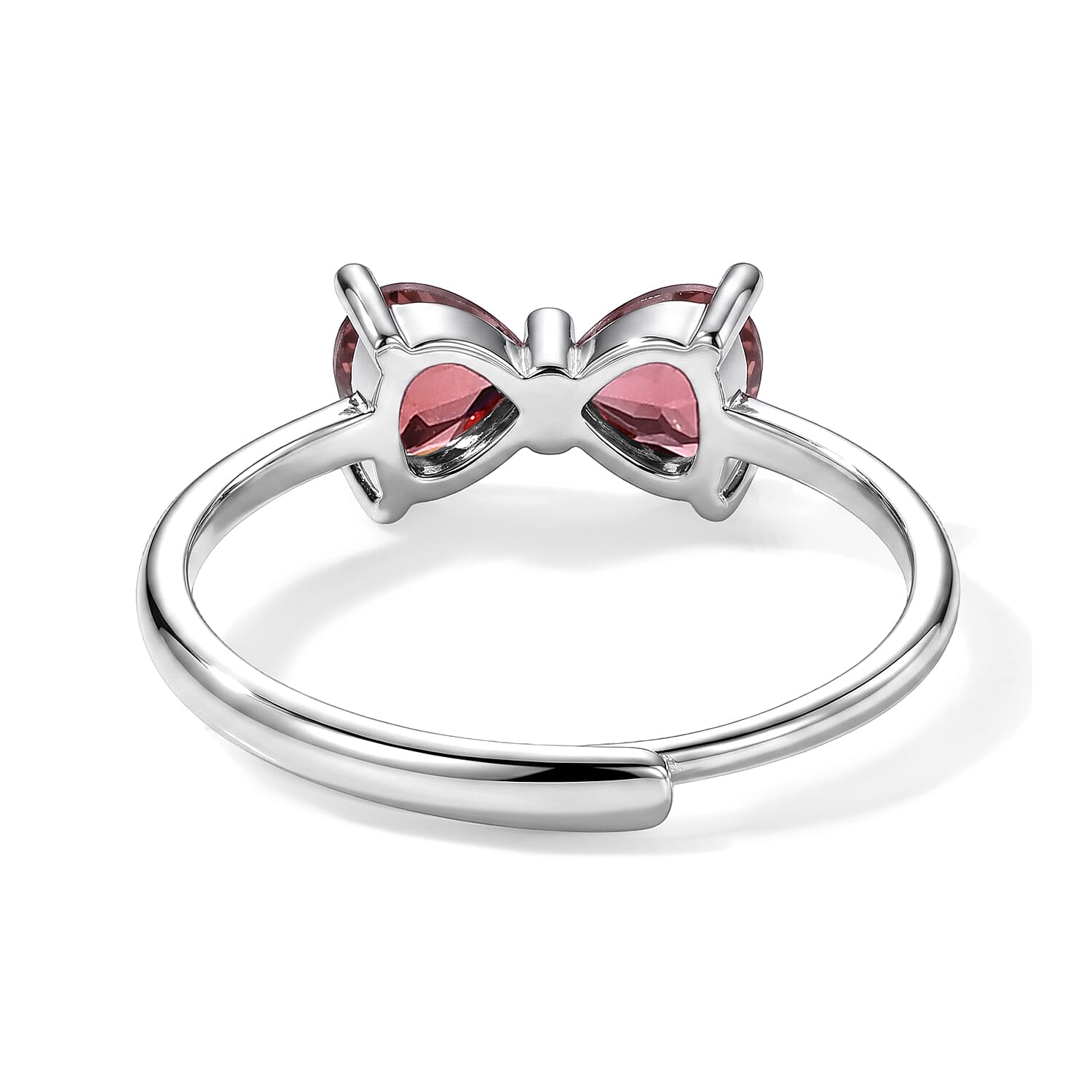 Mozambique Garnet 4.00 ctw Butterfly Ring (Adjustable) in Silvertone