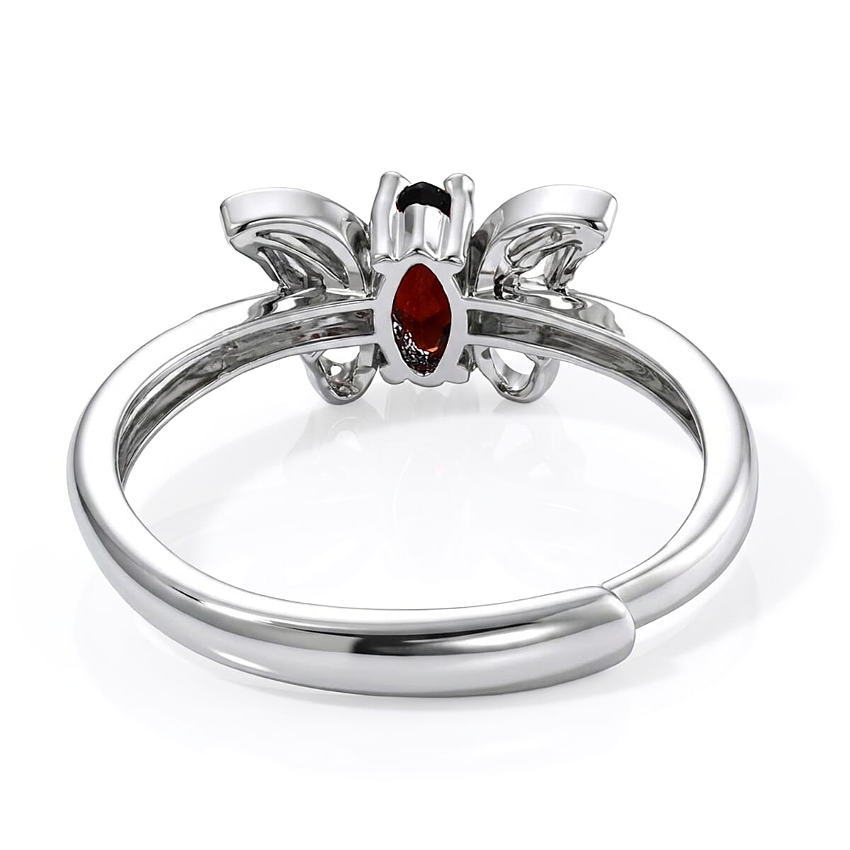 Mozambique Garnet 5.00 ctw Butterfly Ring (Adjustable) in Silvertone