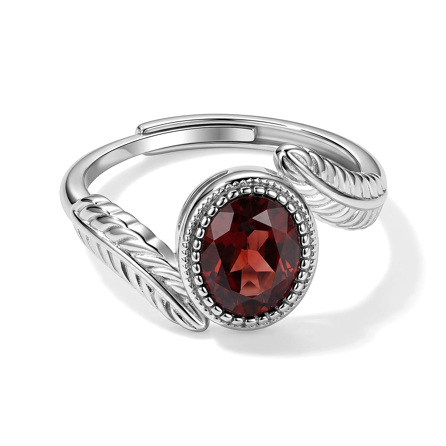 Mozambique Garnet 5.00 ctw Ring (Adjustable) in Silvertone