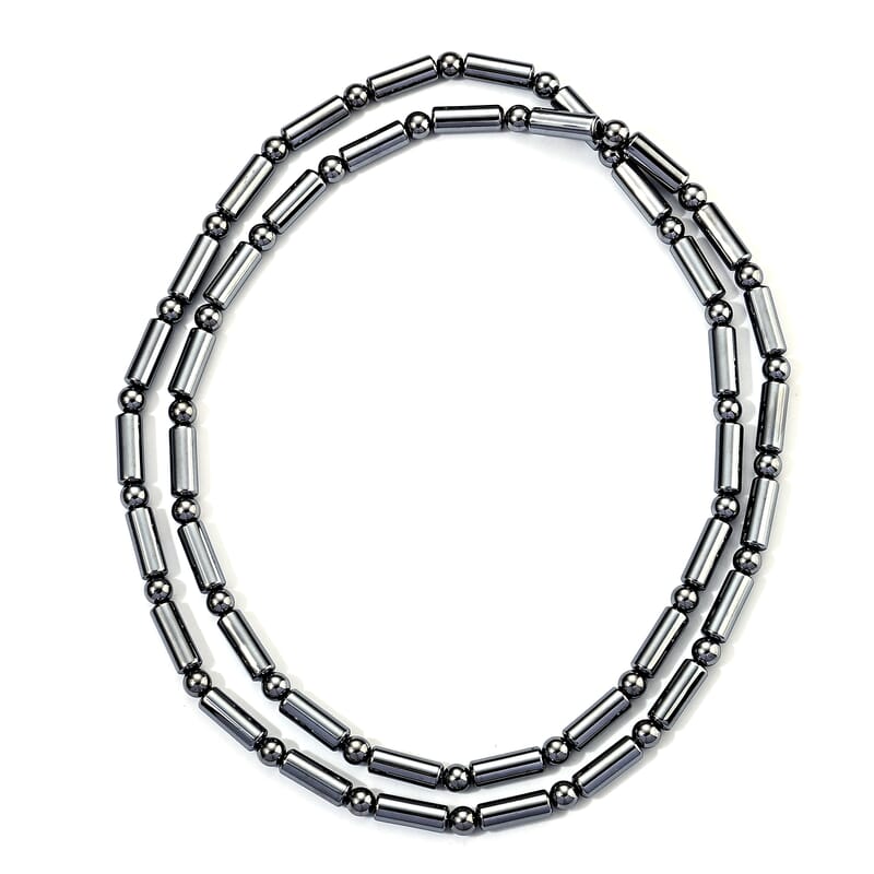 Terahertz 250.00 ctw Round and Tube Beaded Necklace (36 Inches)