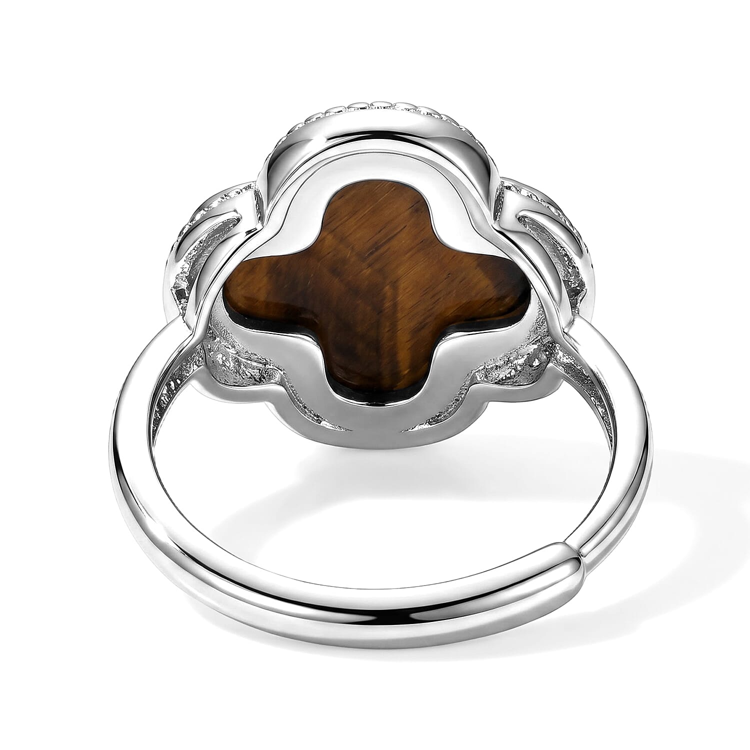 Tigers Eye 8.00 ctw Ring (Adjustable) in Silvertone