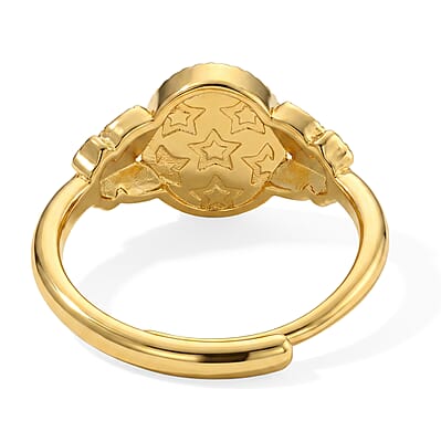Amber Butterfly Ring in Goldtone (Adjustable)