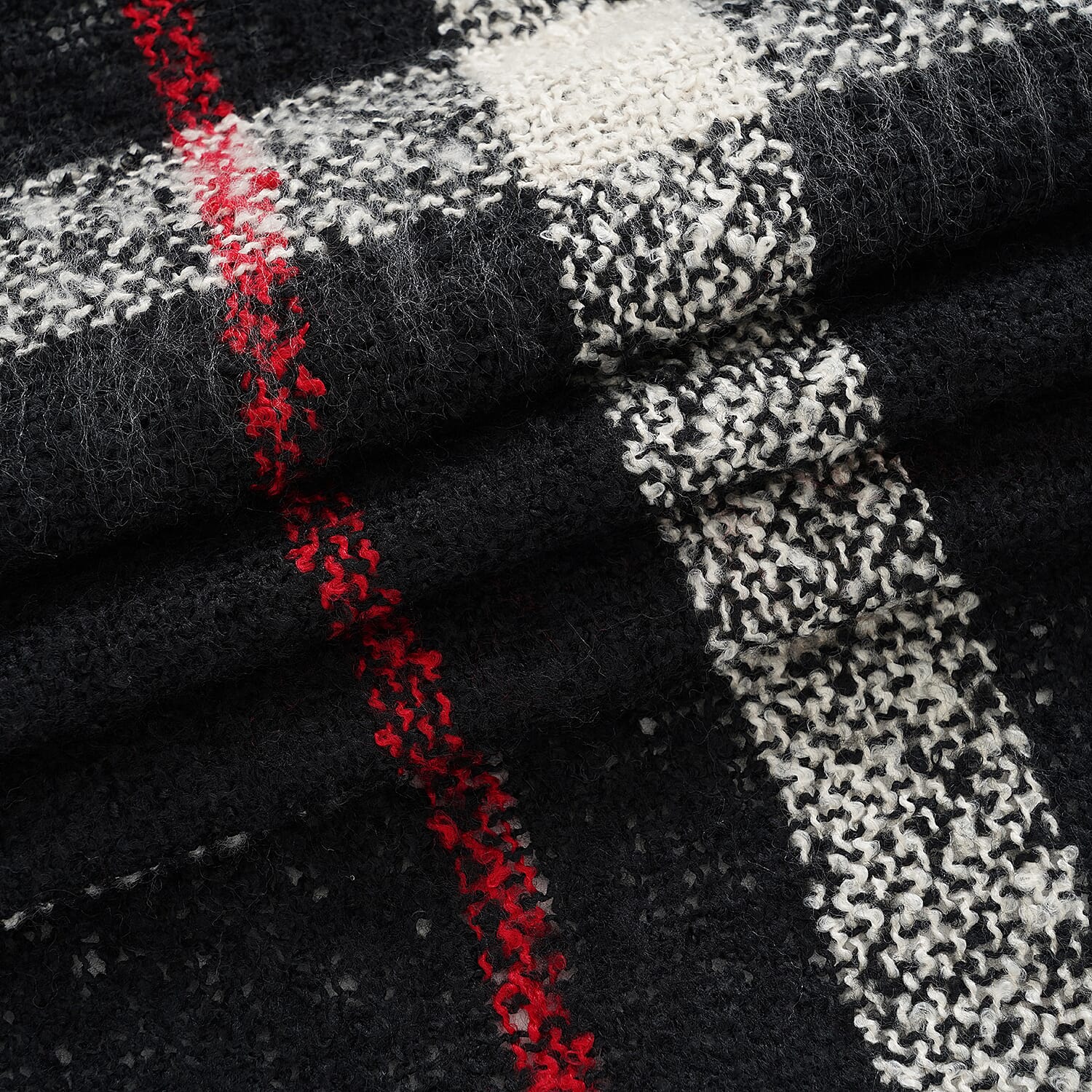 La Marey Black High Neck Shawl