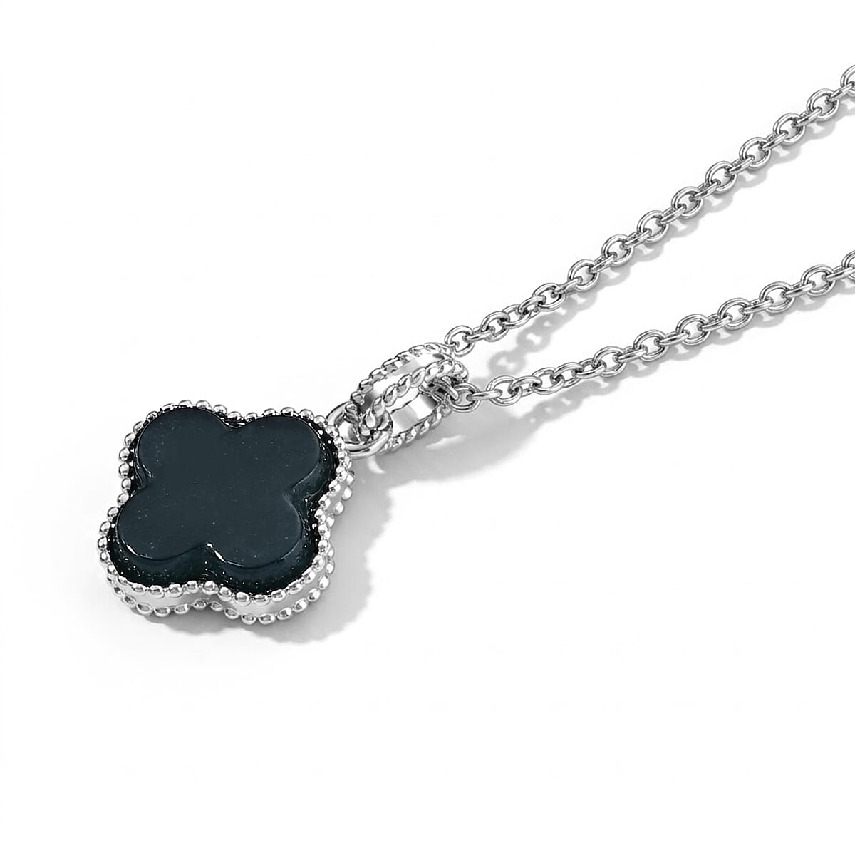 Natural Jadeite 10.00 ctw Pendant in Silvetone with Stainless Steel Necklace 20 Inches