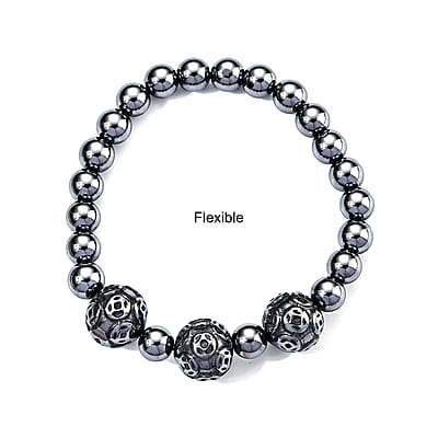 Terahertz 80.00 ctw Round Carved Beaded Stretch Bracelet