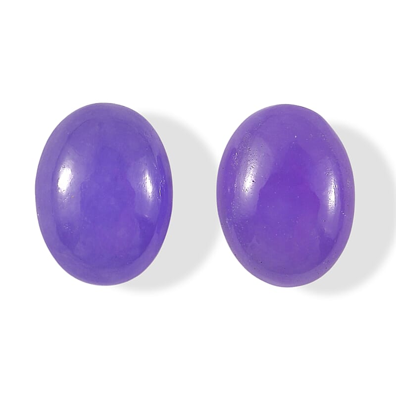 Purple Jade Set of 2 (Ovl 8x6 mm) 2.32 ctw