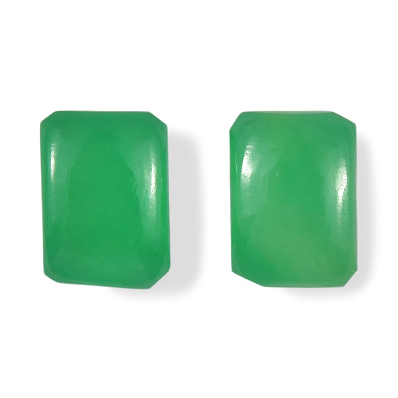 Green Jade Set of 2 (D) (Oct 7x5 mm) 1.94 ctw