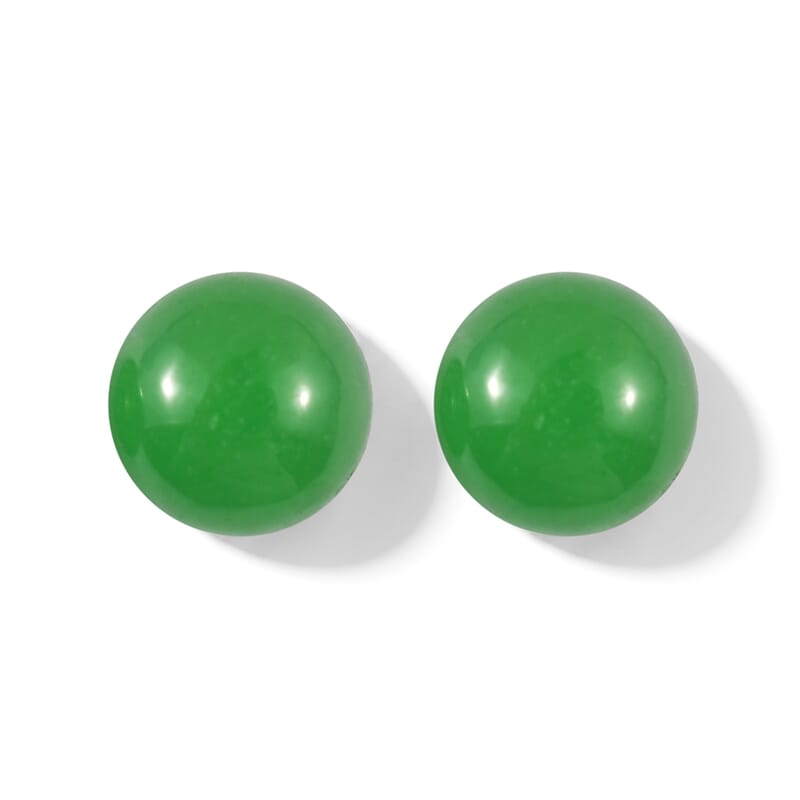 Green Jade Set of 2 (D) (Rnd 6 mm) 2.10 ctw