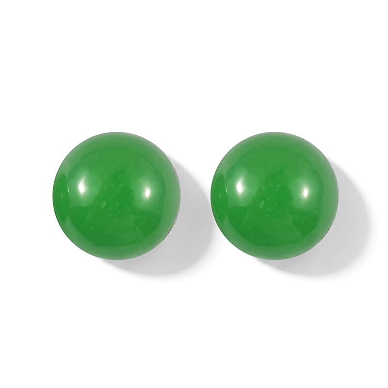 Green Jade Set of 2 (Rnd 6 mm) 2.10 ctw