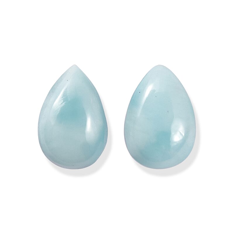 Larimar Set of 2 (Pear 6x4 mm) 0.73 ctw