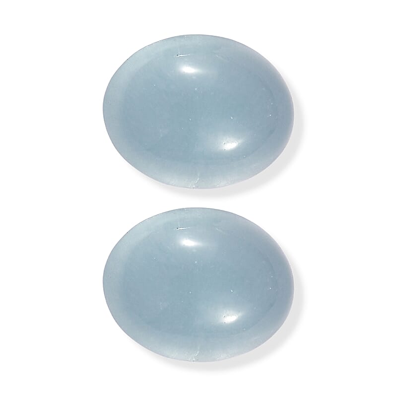 AA Milky Aquamarine Set of 2 (Ovl 11x9 mm) 7.32 ctw