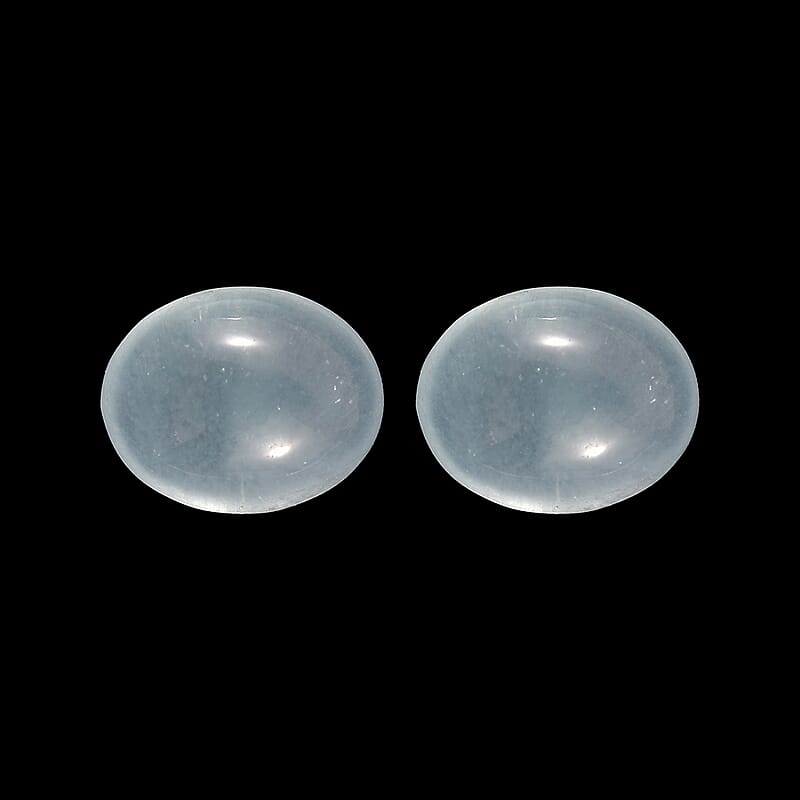 AA Milky Aquamarine Set of 2 (Ovl 11x9 mm) 7.32 ctw