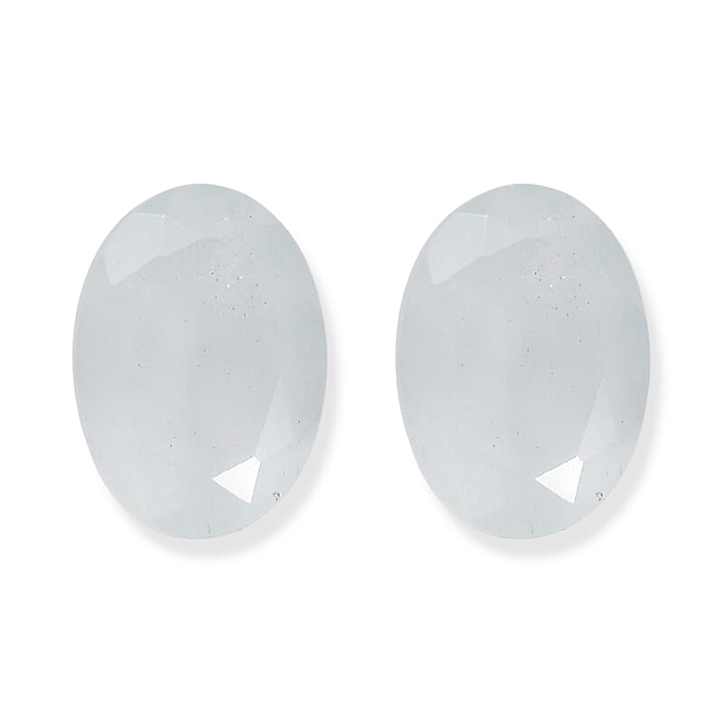 Milky Aquamarine Set of 2 (Ovl 7x5 mm) 1.25 ctw