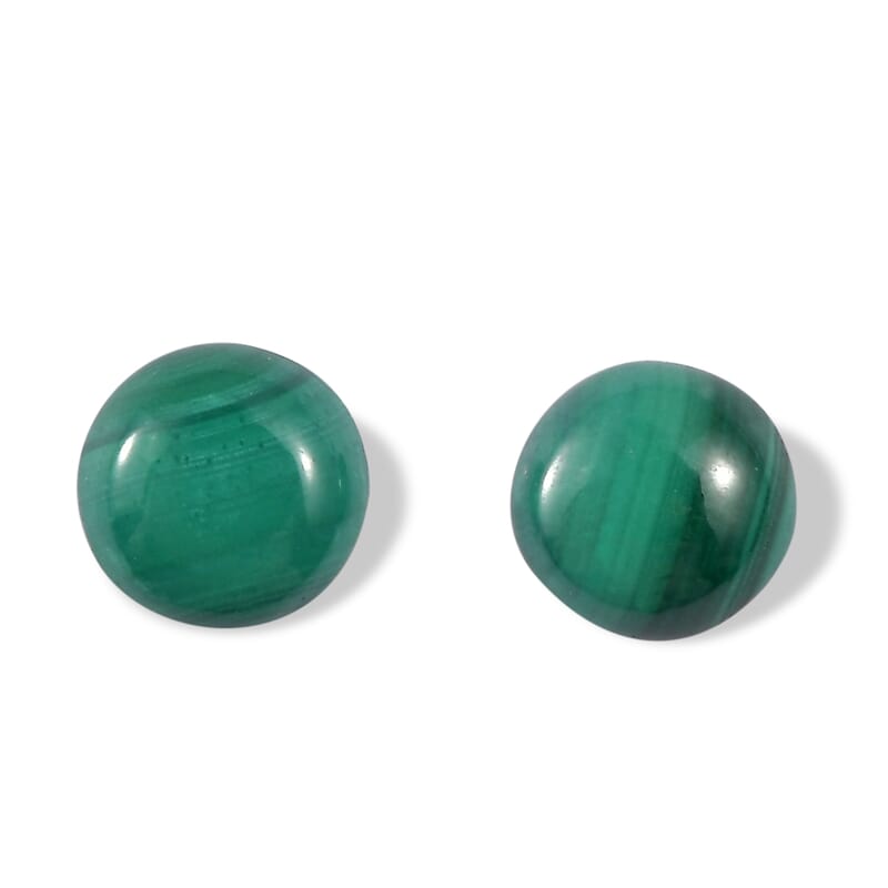 Malachite Set of 2 (Rnd 4.75 mm) 0.62 ctw