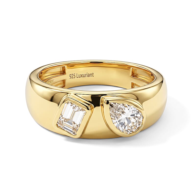 Luxuriant Lab Grown Diamond E-F VS 1.00 ctw Ring in 18K Vermeil Yellow Gold Over Sterling Silver (Size 6.0)